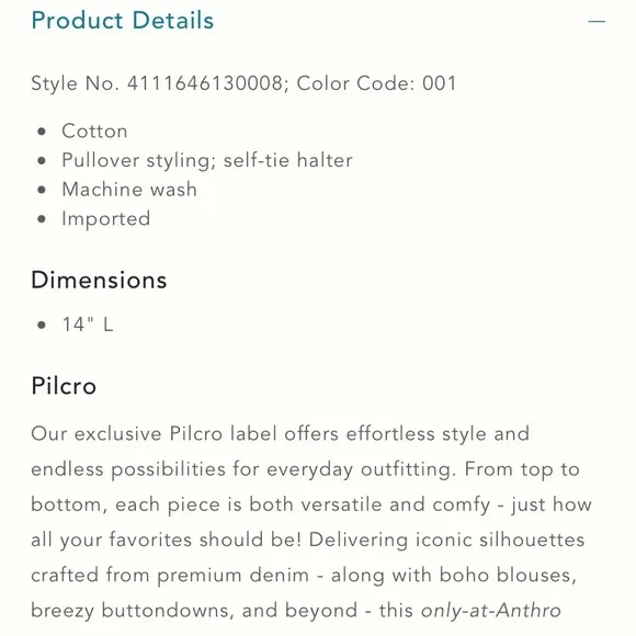 NWT Anthropologie Pilcro French Terry Halter - Picture 3 of 3